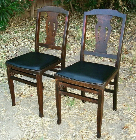 2 Vintage wooden folding "Solid Kumfort Chairs" by Louis Rastetter & Sons USA Cover