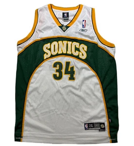 Maglia Vintage Reebok NBA Seattle Sonics Ray Allen Swingman Uomo Taglia 2XL XXL B5 - Foto 1 di 12