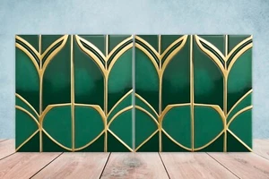 Art Deco Design Keramikfliesen - 2er Set Art Deco Wanddeko Fliesen, Art Deco Fliese - Bild 1 von 3