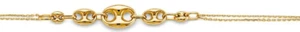 NEW 14K YELLOW GOLD CENTER GUCCI PUFF LINK BRACELET - Picture 1 of 2