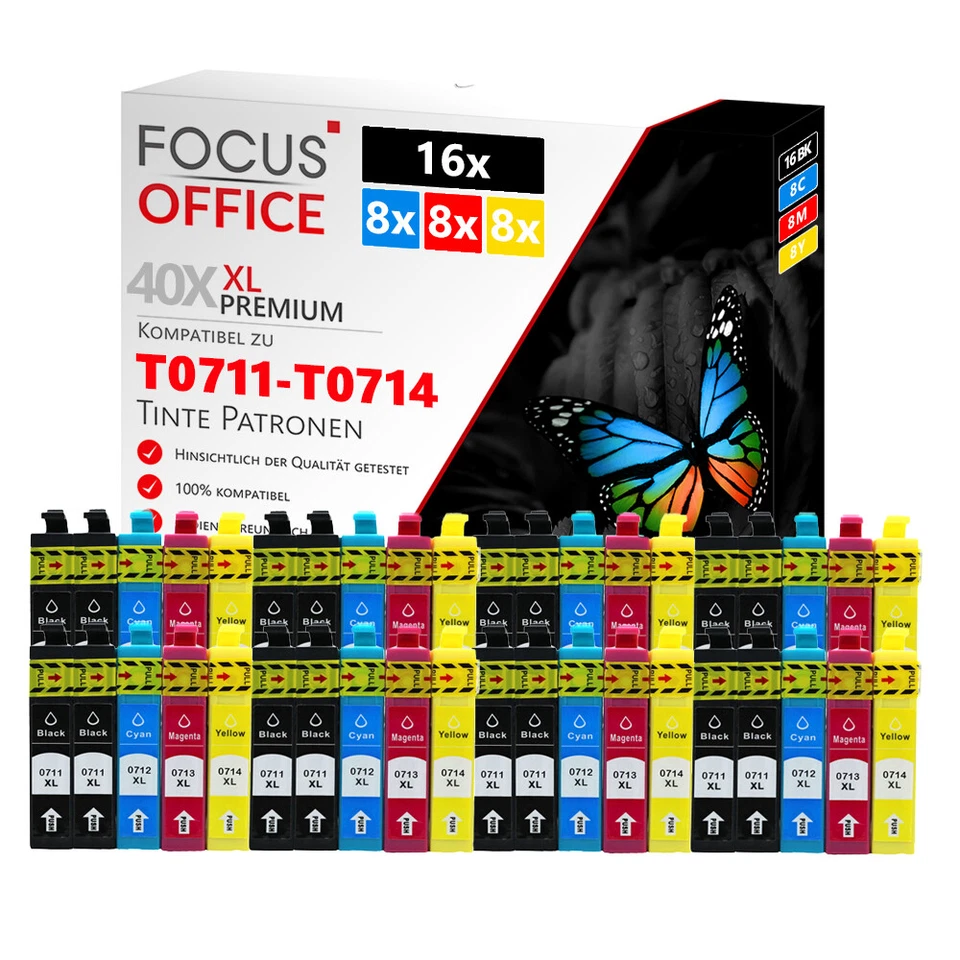40x Kompatibel Druckpatronen Für Epson T0711 T0712 T0713 T0714 (Multipack T0715) - Bild 1 von 4