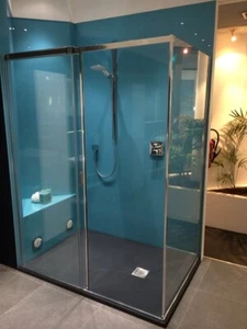 CHEAPEST BATHROOM SPLASHBACK - BLUE COLOUR - Picture 1 of 4