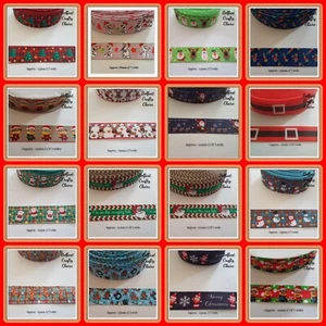CHRISTMAS THEME - Cartoon Santa Reindeer Character - Grosgrain Ribbon - 22/25mm - Picture 1 of 52