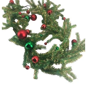 Green Garland with Red Balls 183cm Christmas Decoration - Picture 1 of 1