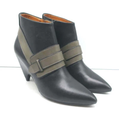 Botas de tornozelo Balenciaga wedge couro preto e cinza tamanho 39,5 biqueira pontiaguda - Imagem 1 de 4