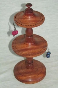 DOS NIVELES PENDIENTES SOPORTE ROBLE CAOBA MADERA DOBLE COLGANTE 2 ÁRBOL DE EXHIBICIÓN - Imagen 1 de 14