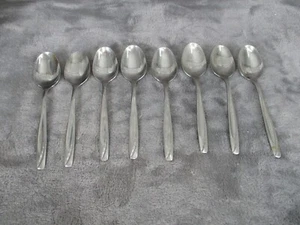 Rogers Cutlery Teaspoon Flatware Set Lawncrest 5.5" Stainless Steel 8 Piece VTG - Picture 1 of 8