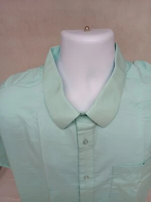 Camisa Omega Para Hombre 3XL 19-19.5 Verde Manga Corta Botón Con Bolsillo Foto 1 de 4