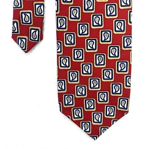 Ferrell Reed Red Blue Gold Mens Necktie 3.5x56” All Silk Handmade In USA NWT $45 - Picture 1 of 10