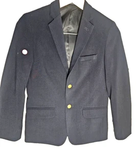 Boys Chaps Navy Blazer Jacket Regular Sz 12 Gold Button Communion Acadamia - Picture 1 of 7