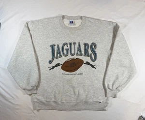 Vintage Russell girocollo uomo grande grafica NFL Jaguars Jacksonville USA calcio - Foto 1 di 22