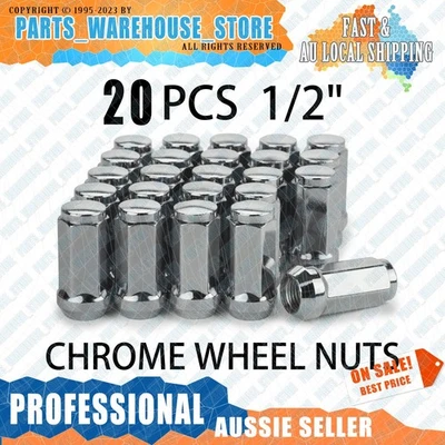 20 x 1/2" inch chrome Wheel Nuts 45mm for Ford Falcon FG BF BA AU EL EF EA EB XC - image 1 of 4