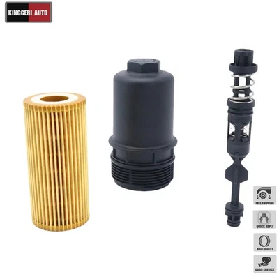 Oil Filter Housing Cap & Piece & Oil Filter Fit For VW Bettle Golf AUDI A4 A6 Q2 - Image 1 of 4