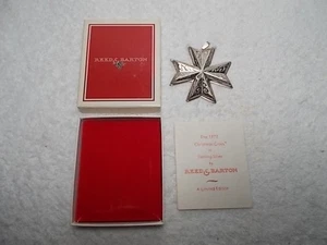 1977 Reed & Barton Sterling Silver Medallion Pendant Christmas Cross Ornament - Picture 1 of 5