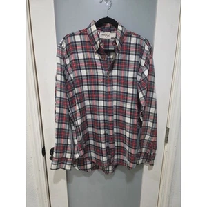 Vintage GB Harb & Son Red Green Plaid Shirt M Button Up Yellowed Collar - Picture 1 of 6