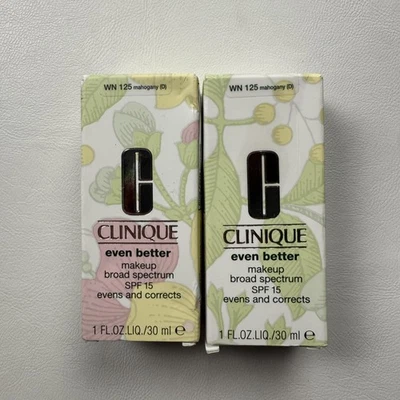 Clinique Even Better Makeup SPF 15 WN 125 Mahogany Lot of 2 1oz Broad Spectrum - Image 1 of 4