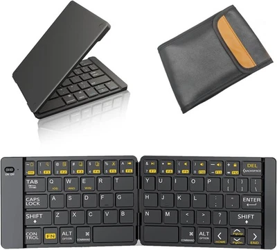 Foldable Wireless Travel Keyboard Full-Size Rechargeable Jazz Yellow - Image 1 of 4