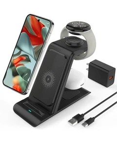 Aufgerüstetes 3 in 1 kabelloses Ladegerät kompatibel mit Google Pixel Watch 3/2, für... - Bild 1 von 9