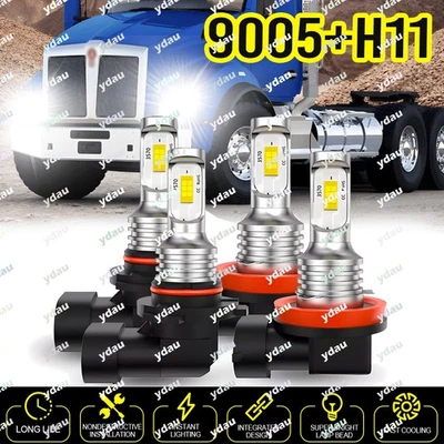 Bombilla de faro LED de 4 piezas haz alto/bajo para Kenworth T660 T700 T370 T270 T170 Foto 1 de 4
