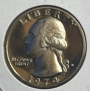 1974 S CLAD PROOF QUARTER FROM US PROOF SET WITH FREE SHIPPING - Picture 1 of 1
