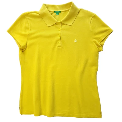 Polo amarillo con cuello United Colors of Benetton talla PL Foto 1 de 4