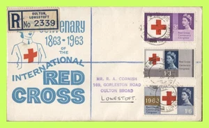 G.B. 1963 Red Cross Centenary ordinary set reg. First Day Cover, Gulton - Picture 1 of 1