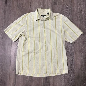 DKNY Jeans Blue Green Blue White Striped Button Up Men's Size Medium Shirt - Picture 1 of 4