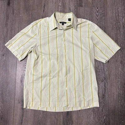 DKNY Jeans Blue Green Blue White Striped Button Up Men's Size Medium Shirt - Image 1 of 4