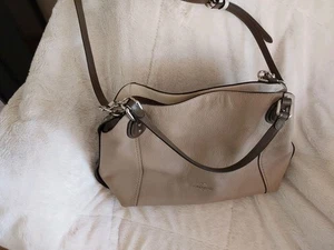 COACH PURSE NO. A1780 57671 BEIGE WITH BROWN TRIM - Picture 1 of 9