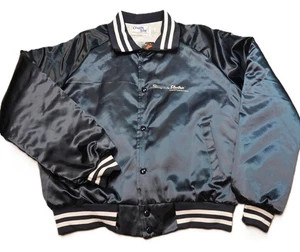Vintage Chalk Line Simplex Electric Satin Bomber Jacket LARGE Blue USA Made NWT - Picture 1 of 16