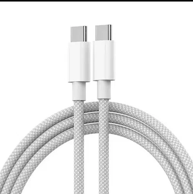 Type C to Type C Cable PD 60W Fast Charge Braided USB Lead LED 1m For Samsung  - Image 1 of 2