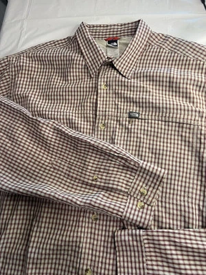 Men's The North Face Red & Tan Plaid Button Down Hiking Shirt-Size XL- Amazing - Image 1 of 4