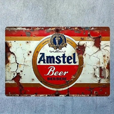 OHNE Blechschild Amstel Bier Amsterdam Brauhaus Vintage Metallschild TEL3222
