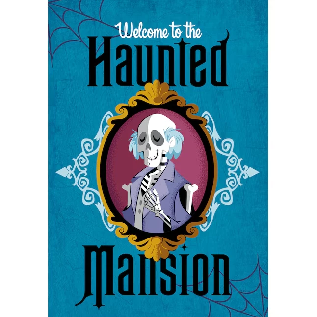 Bandera Jardín Doble Cara Halloween Bienvenido a Mansión Embrujada 12.5" x 18" Disney Foto 1 de 1