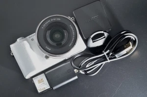 Sony Alpha A5100 24.3MP Digital Camera White 16-50mm Lens #G26 - Picture 1 of 10