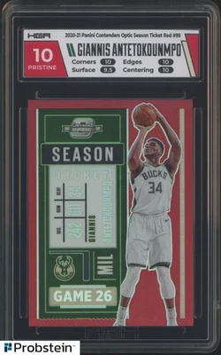 Panini Contenders Optic Red #99 2020-21 Giannis Antetokounmpo HGA 10 impecable Foto 1 de 2