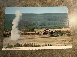 Aerial View Old Faithful Geyser and Inn Yellowstone National Park 1970’s Photo - Picture 1 of 7