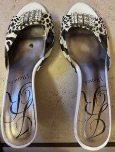 J. Renee Kitten Heels Cow Print With Bling Size 8.5 - Picture 1 of 5