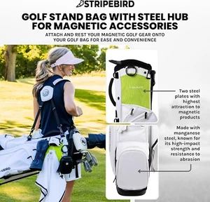 Stripebird Golf Stand Bag With Magnetic Hub - Lightweight - NIB - Picture 1 of 5