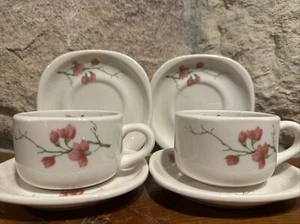 Syracuse Trend Berkeley 2 Cups & 4 Saucer Set Fred Harvey Santa Fe Railroad - Picture 1 of 10