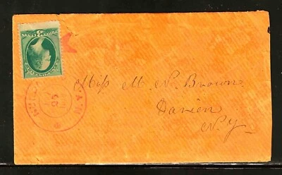 1879 RED STAR/TOWN CANCEL - NUNDA NY TO DARIEN NY - WELL MARKED - Image 1 of 2