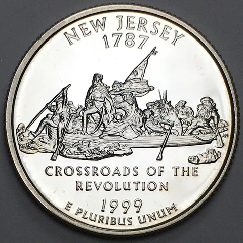 1999-S New Jersey Silver Proof State Quarter - 90% Silver (UNC) KM#295a - SQ03SS Cover