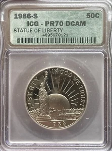 1986 S Statue of Liberty Half Dollar Proof PR70DCAM (ICG) - Picture 1 of 4