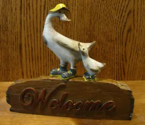 Transpac #D6085 Wood Look Ducks, SIGNO DE BIENVENIDA, NUEVO de tienda minorista 7,5"x 8,75" - Imagen 1 de 2