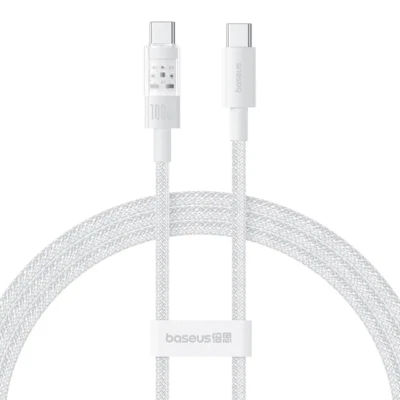 Baseus Transparent 100W Type C Cable For iPhone 15 USB C PD Fast Charging Charge - Image 1 of 4