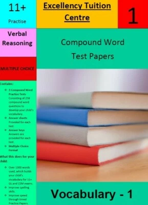 11+ Verbal Reasoning Compound words Practice Papers1&2.Ideal for CEM &GL - Image 1 of 4