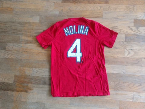 Yadier Molina Shirt St Louis Cardinals #4 YOUTH Medium Majestic MLB Boys Girls Cover