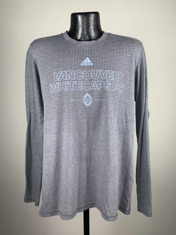 Men’s Adidas Climalite Vancouver Whitecaps FC Gray Long Sleeve Shirt Large Cover