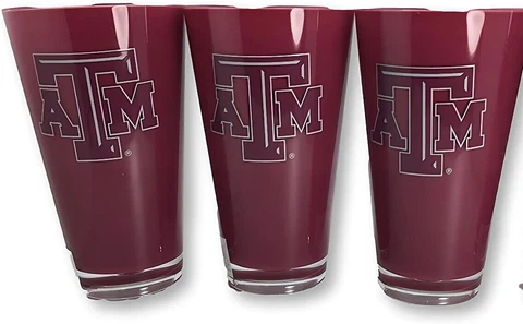 Texas A&M Aggies Duck House NCAA 20oz Insulated Acrylic Tumbler Set of 3 Cover