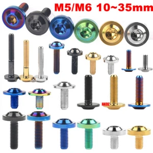TC4 Titanium Bolts M5/M6 10~35mm Disc Inner Plum Torx Head Ti Screws Motorcycle - Picture 1 of 24